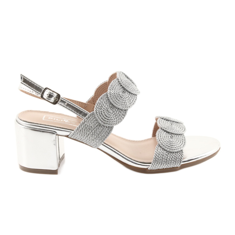 Sandalen Silberkordel Soutache Filippo 793 grau