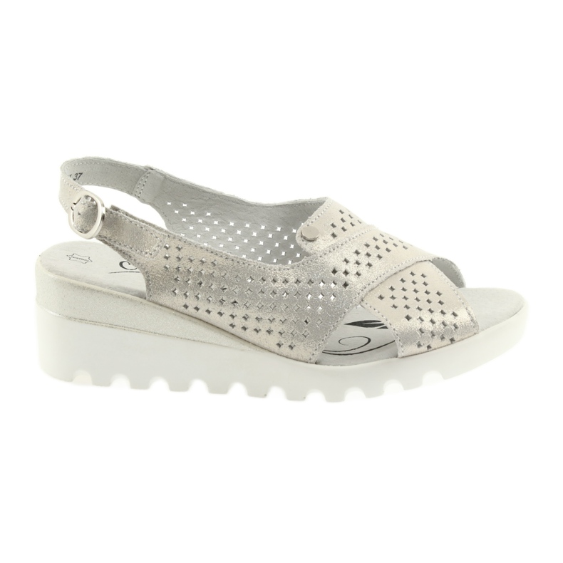 Goldene Damensandalen auf dem Keil Filippo 729