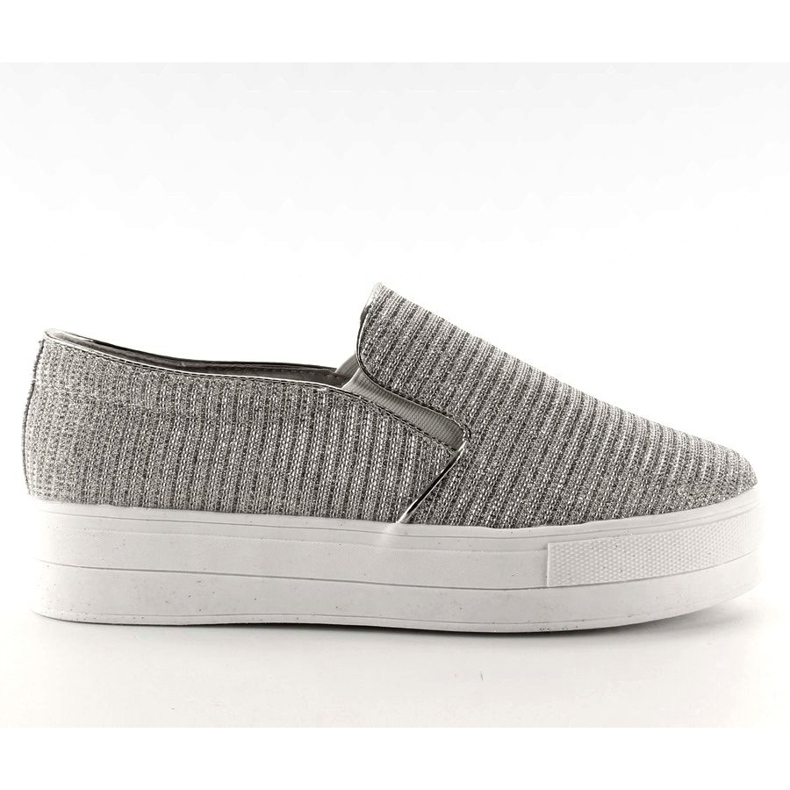 Slip-on-Rippenmaterial T225P Silber grau
