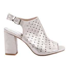 VINCEZA Sandalen mit Jets grau