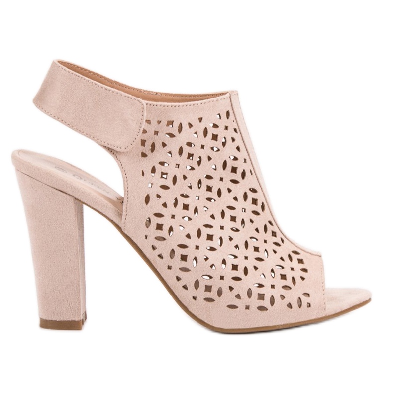 Queen Vivi Durchbrochene Sandalen mit Obermaterial rosa