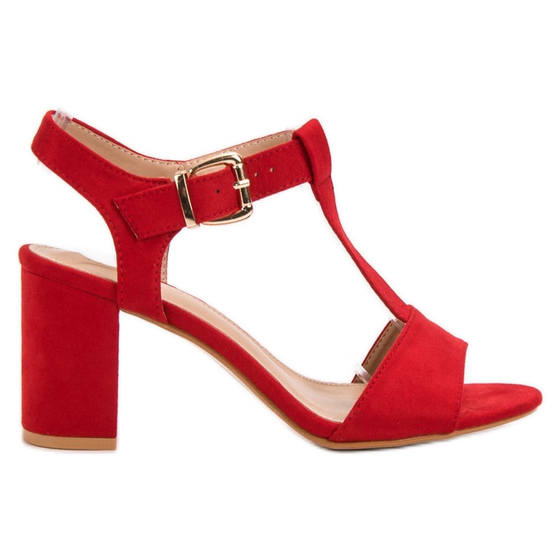 Anesia Paris Rote Sandalen auf einer Bar