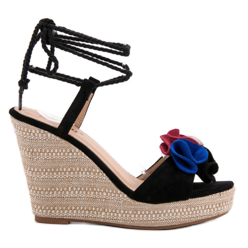 Seastar Gebundene Sandalen auf Keil schwarz