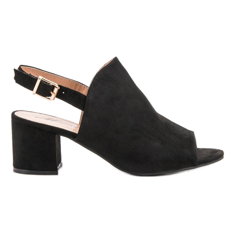 Geschlossene Sandalen aus Wildleder schwarz