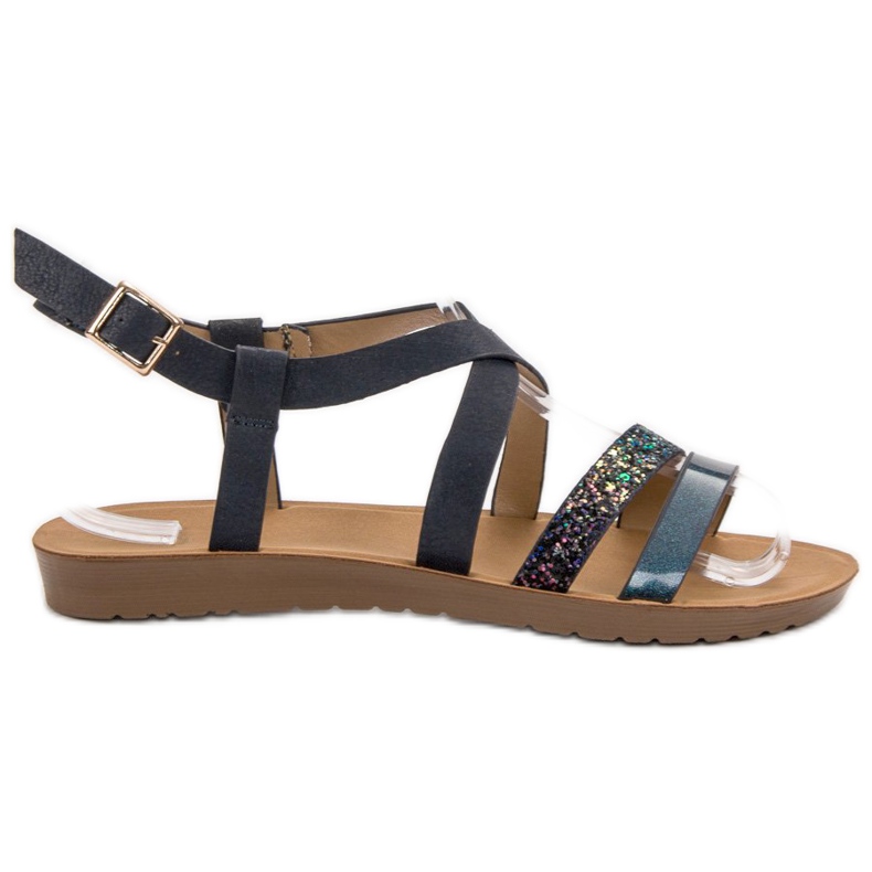 VINCEZA flache Sandalen schwarz grau