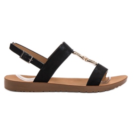 Vinceza flache Sandalen schwarz