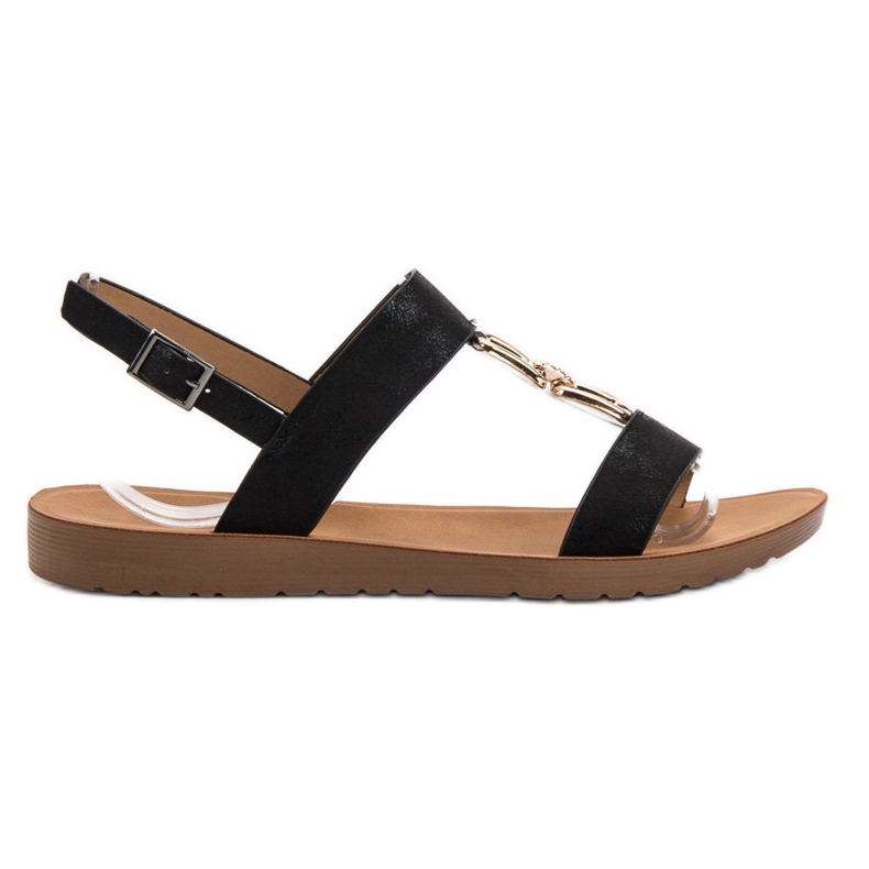 Vinceza flache Sandalen schwarz