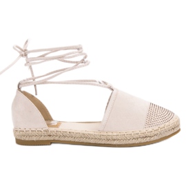 Seastar Gebundene Espadrilles mit Kristallen beige