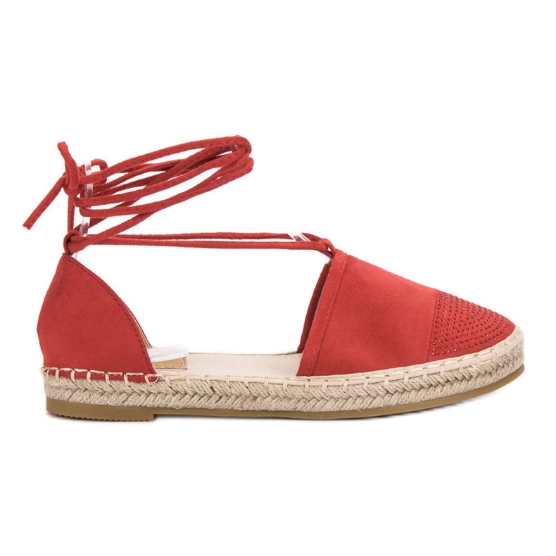 Seastar Gebundene Espadrilles mit Kristallen rot