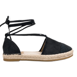 Seastar Gebundene Espadrilles mit Kristallen schwarz