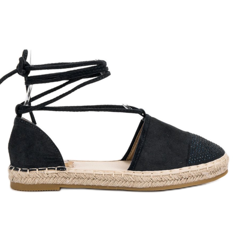 Seastar Gebundene Espadrilles mit Kristallen schwarz
