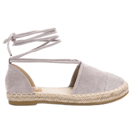 Seastar Gebundene Espadrilles mit Kristallen grau