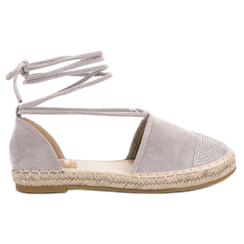 Seastar Gebundene Espadrilles mit Kristallen grau
