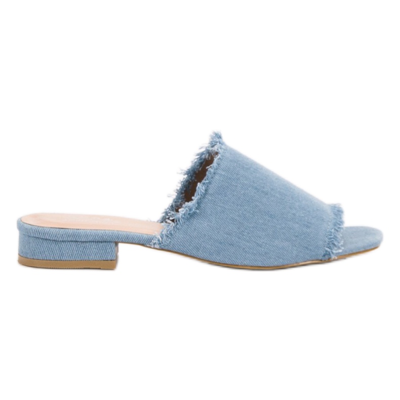 Small Swan Denim-Hausschuhe blau