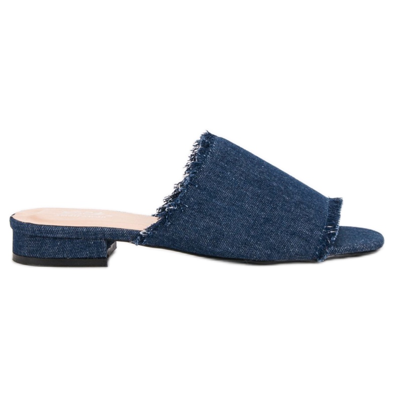 Small Swan Denim-Hausschuhe blau
