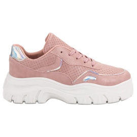 Rosa Sneaker mit Holo-Effekt