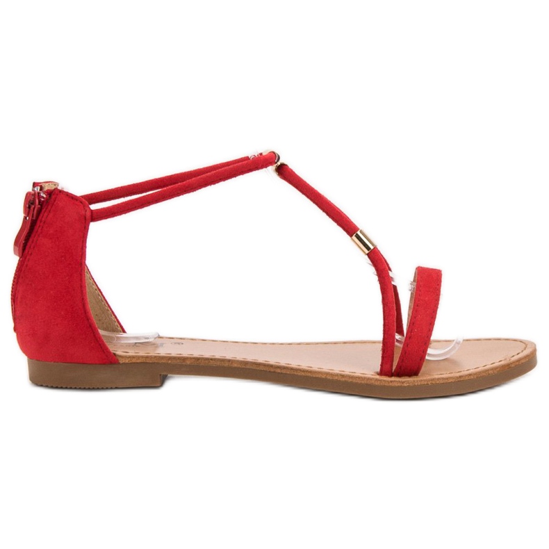 Cm Paris Flache Wildledersandalen rot