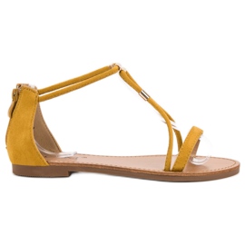 Cm Paris Flache Wildledersandalen gelb