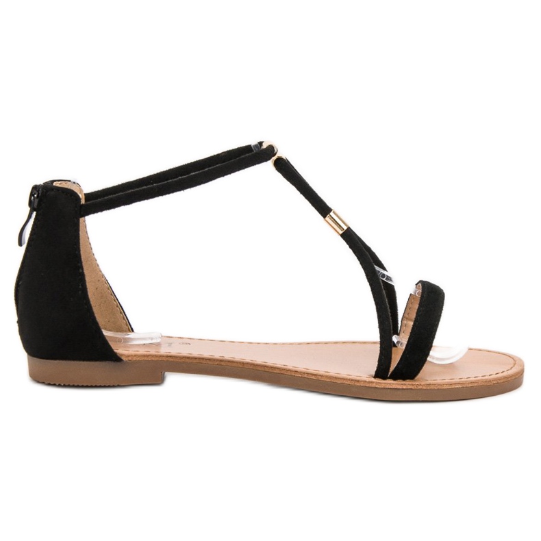 Cm Paris Flache Wildledersandalen schwarz