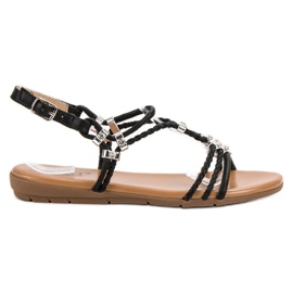 Cm Paris Flache Sandalen schwarz