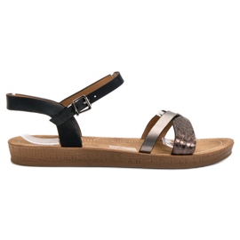 Seastar Modische flache Sandalen schwarz