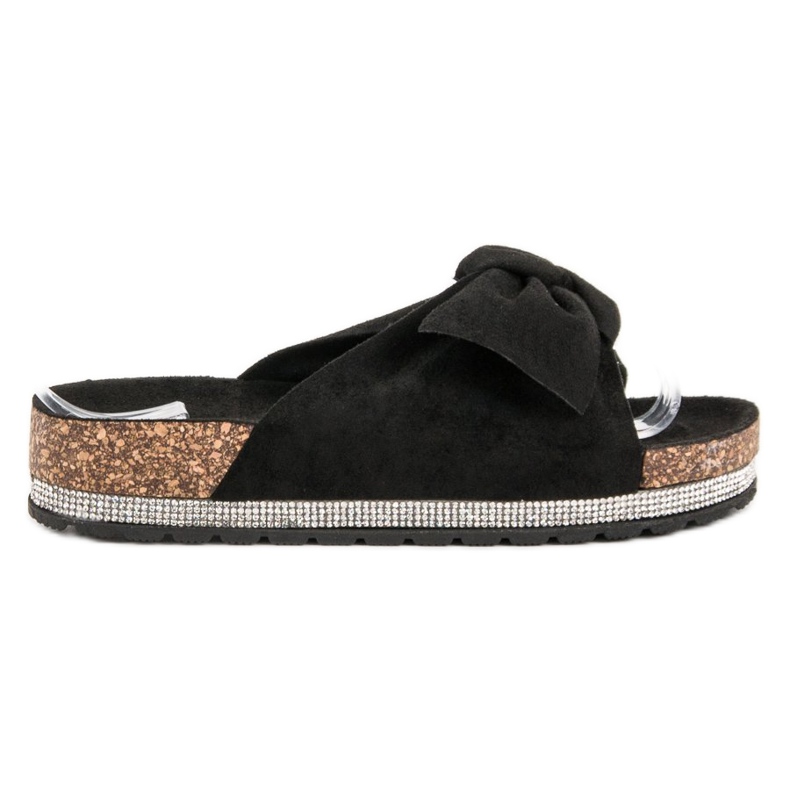 Anesia Paris Wildlederhausschuhe mit Kristallen schwarz