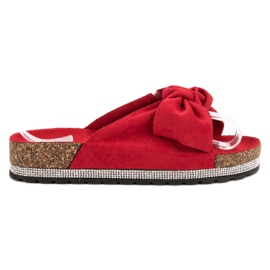 Anesia Paris Wildlederhausschuhe mit Kristallen rot