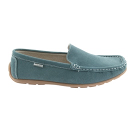 American Club Damenslipper, jeansblaues Leder