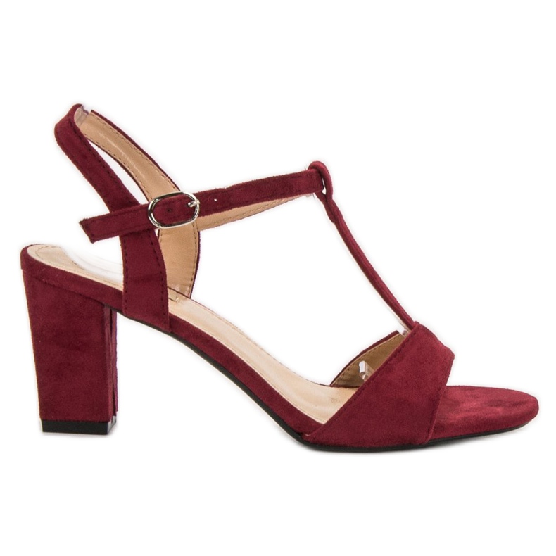 Jumex Burgunderrote Wildledersandalen