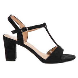 Jumex Schwarze Wildledersandalen