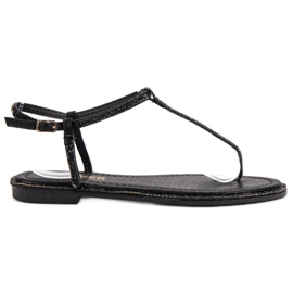 Comer Schwarze Sandalen aus Flip-Flops