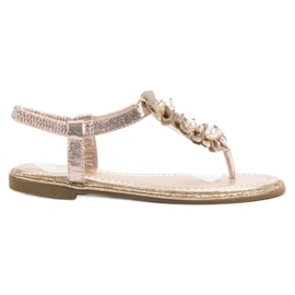 Comer Sandalen mit Perlen gelb