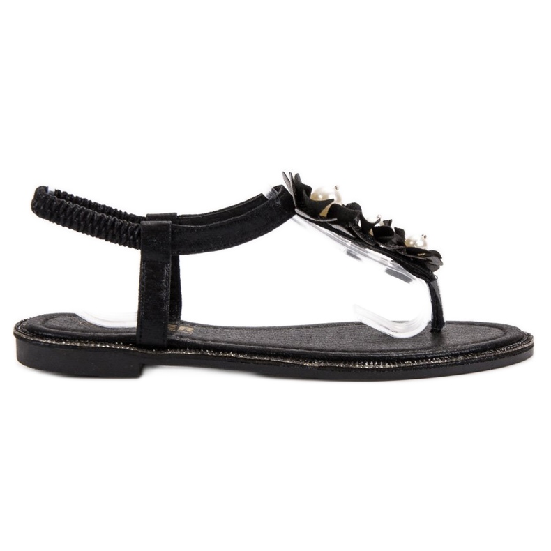 Comer Sandalen mit Perlen schwarz