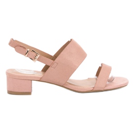 Small Swan Bequeme Sandalen mit hohen Absätzen rosa