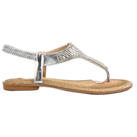Encor Sandalen mit Kristallen grau