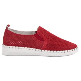 Filippo Slip-On-Sneakers aus Leder rot