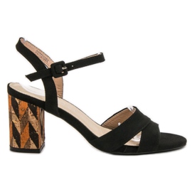 Filippo Sandalen auf Kork High Heels schwarz