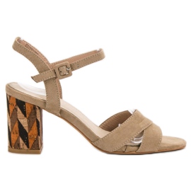 Filippo Sandalen auf Kork High Heels braun