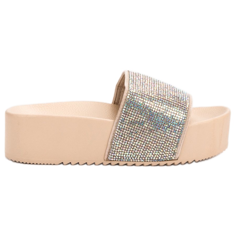 Marquiz Modische Hausschuhe auf der Plattform braun grau