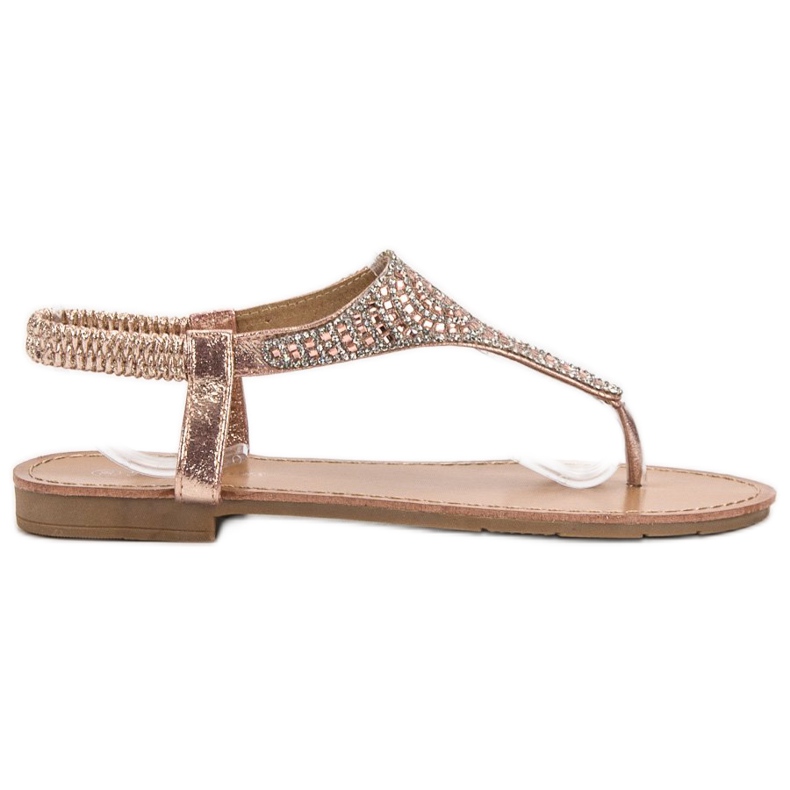 SHELOVET Goldene Slip-On-Sandalen