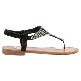 SHELOVET Schwarze Sandalen zum Hineinschlüpfen