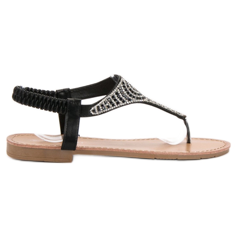 SHELOVET Schwarze Sandalen zum Hineinschlüpfen