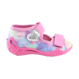 Befado Kinderschuhe 342P005 Regenbogen blau grau gelb rosa