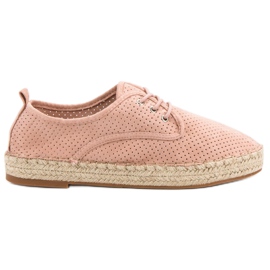 Small Swan Brogues aus Wildleder mit Lochmuster rosa