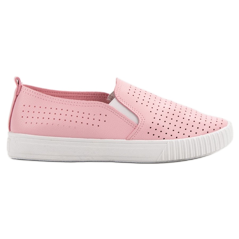 SHELOVET Durchbrochene Slipons rosa