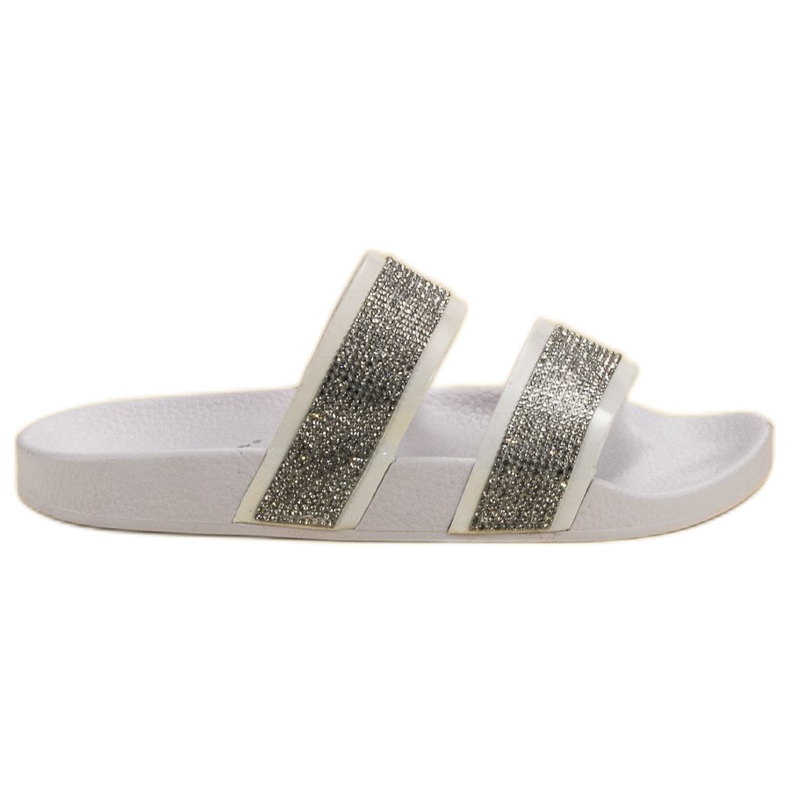 Seastar Weiße Hausschuhe mit Kristallen mehrfarbig