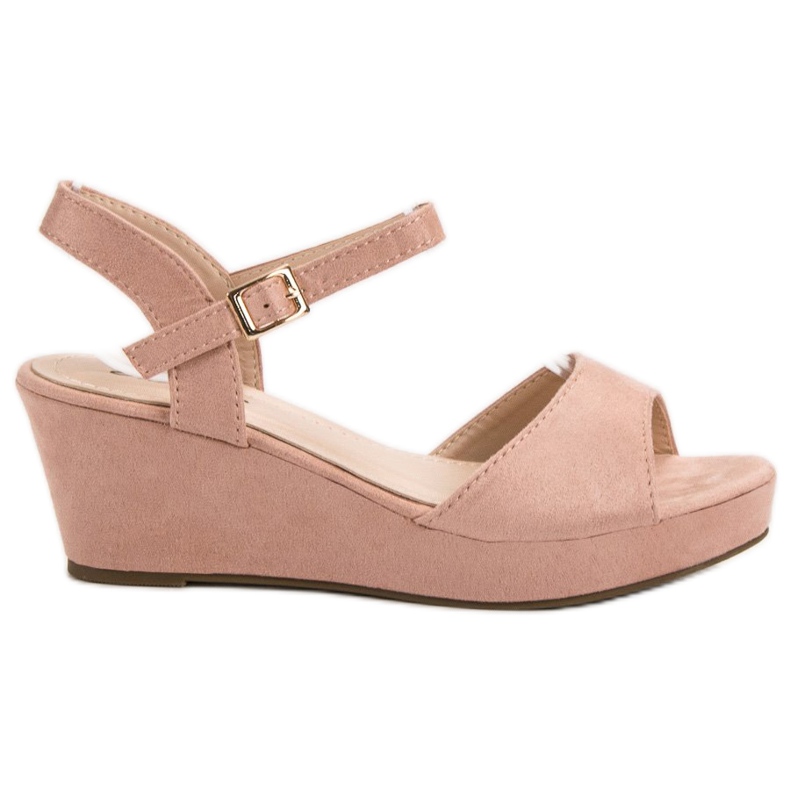 SHELOVET Sandalen aus gepudertem Wildleder rosa