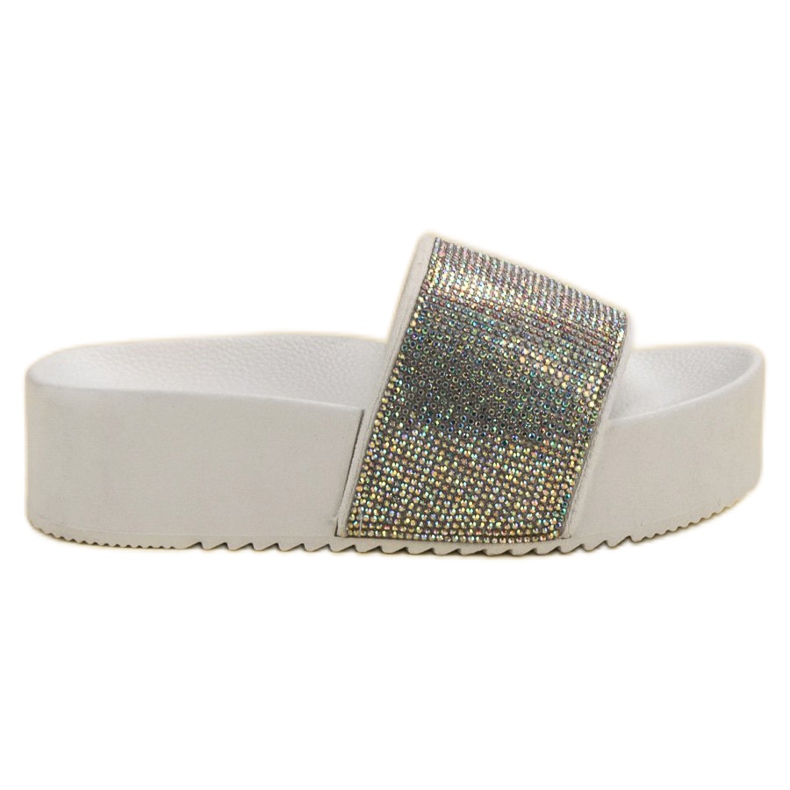 Marquiz Modische Hausschuhe auf der Plattform weiß mehrfarbig