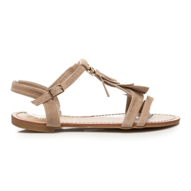 Queen Vivi Sandalen mit Fransen braun