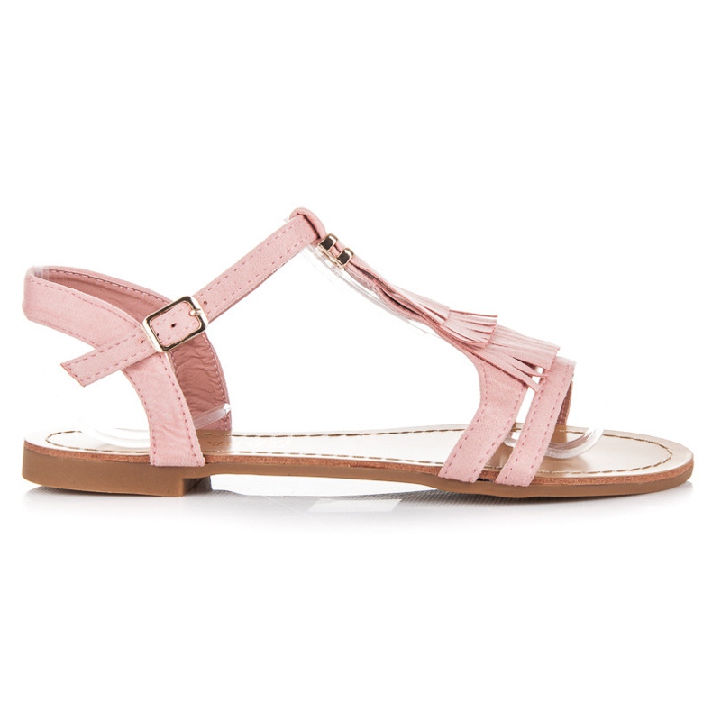 Queen Vivi Sandalen mit Fransen rosa